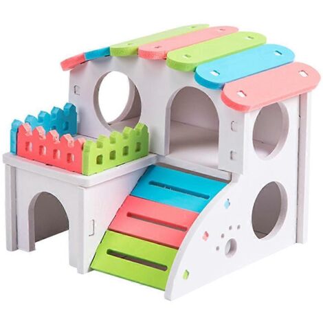 Maisonnette en plastique pour hamster, facile à assembler, jouet d'escalade pour petits animaux. (1/5)