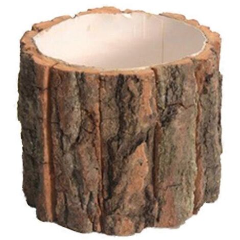 Pot de fleurs vintage en bois, pot de table, jardinière, écorce d'arbre, contenant pour plantes succulentes, vase de style campagnard (1/5)