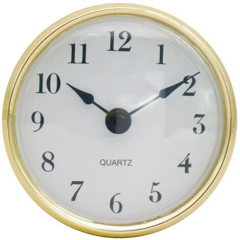 Horloge murale ronde à quartz rétro encastrable de 80 mm, dorée, pour tête de lit (1/5)