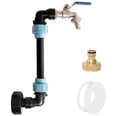 Robinet de sortie pour raccord de réservoir IBC, col de cygne IBC, adaptateur IBC, robinet de sortie 3/4 pouce (1/5)