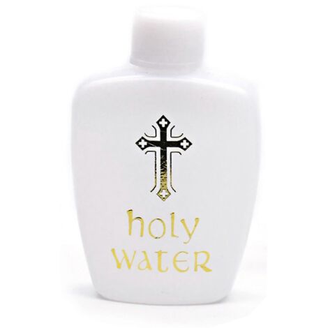 Bouteille d'eau bénite catholique format voyage, bouteille d'eau de Lourdes (1/5)
