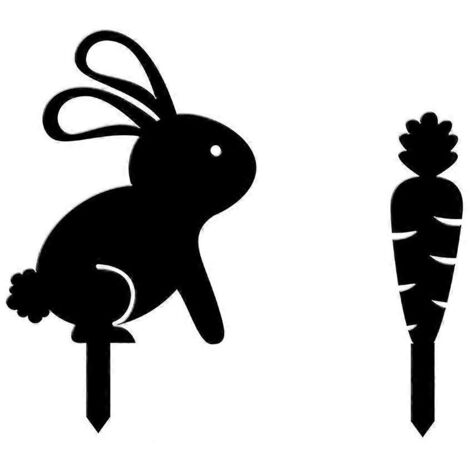 Lapin de Pâques Carotte Piquet de Jardin Décoration Acrylique pour Fête du Nouvel An et Anniversaire (1/5)
