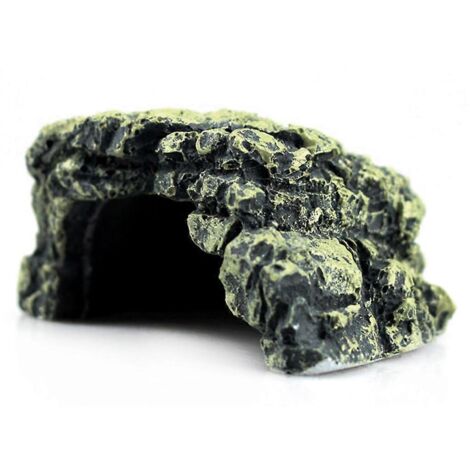 Abri pour reptiles, tortues, lézards et serpents, sous forme de grotte rocheuse. Décoration pour un habitat idéal. (1/5)