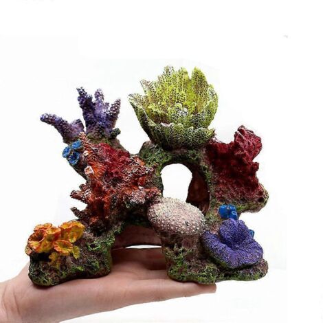 Décoration corail pour aquarium, poissons pour aquarium, grotte corallienne artificielle en résine, ornement de corail récifal (1/5)