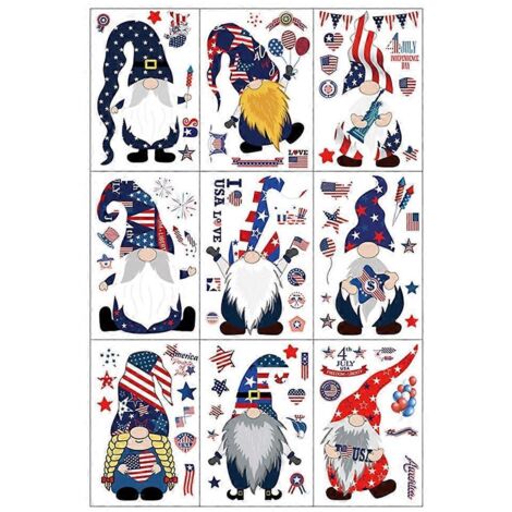 Lot de 9 autocollants décoratifs pour fenêtre, fête de l'indépendance, chambre ou dortoir (1/5)