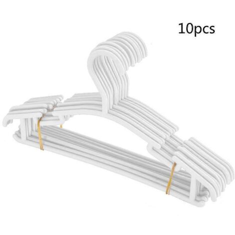 Lot de 10 cintres tubulaires pour vêtements de bébé, en plastique résistant. (1/5)