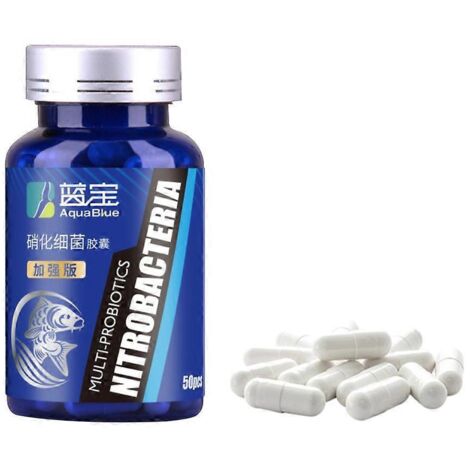 50 capsules concentrées de bactéries nitrifiantes pour aquarium, bassin et étang, pour le nettoyage de l'eau douce.