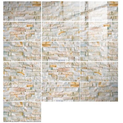 Lot de 16 stickers muraux 3D autocollants imitation brique et marbre en relief pour la décoration intérieure (1/5)