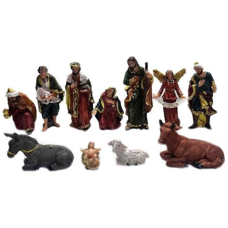 11 figurines de Noël représentant Jésus dans une crèche - Décoration chrétienne (1/5)