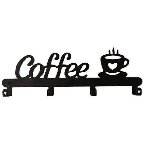 Étagère murale pour tasses de cuisine, pouvant contenir 4 tasses, idéale pour la maison, les restaurants et les cafés. (1/5)