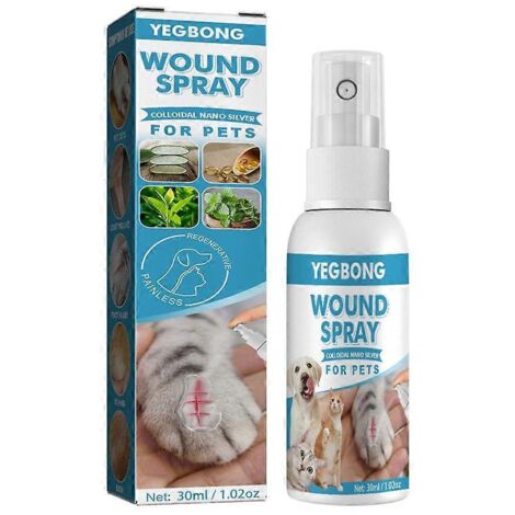 Spray de soin des plaies pour chiens : favorise la cicatrisation et répare la peau, nettoie les plaies et soulage les démangeaisons. (1/5)