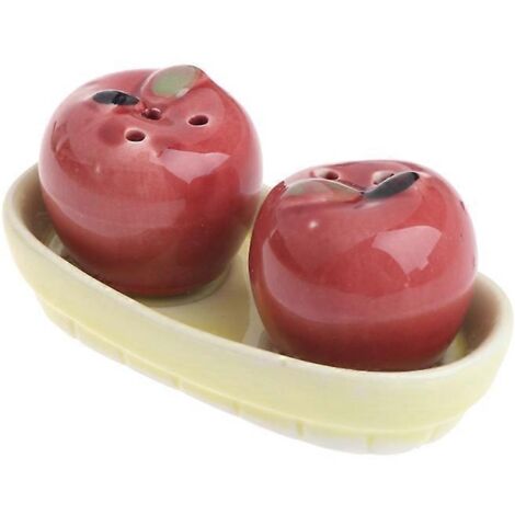 Ensemble de 1 paire de salières et poivrières en céramique Apple, flacons à assaisonner pour mariage ou fête (1/5)