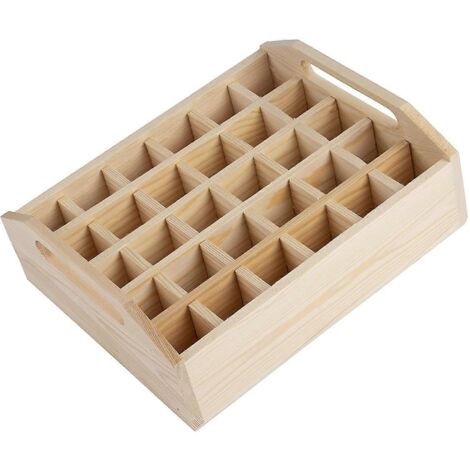 Boîte de rangement en bois à 30 compartiments pour flacons d'huiles essentielles (1/5)