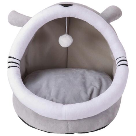 Tente-lit pour animaux de compagnie, maisonnette douce d'intérieur semi-fermée pour chats, chatons et chiots (1/5)