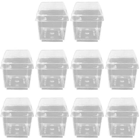 Lot de 10 coupes à dessert jetables en plastique transparent, idéales pour la mousse, le pudding et les amuse-bouche. (1/5)