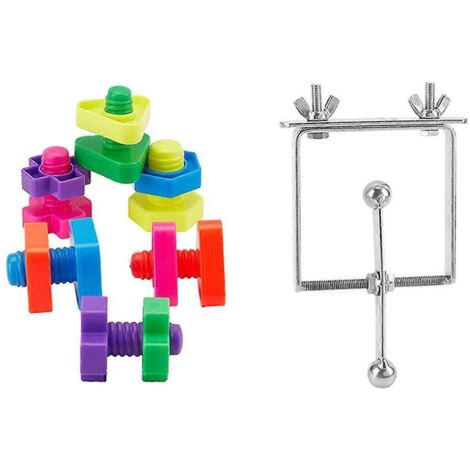 Jouets pour oiseaux, lot de 7, jouet pour perroquet, toupie en métal avec écrous et boulons de transport (1/5)