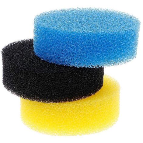 Éponges filtrantes, lot de 3, trois couleurs, compatibles avec les tapis et mousses filtrantes pour aquarium. (1/5)
