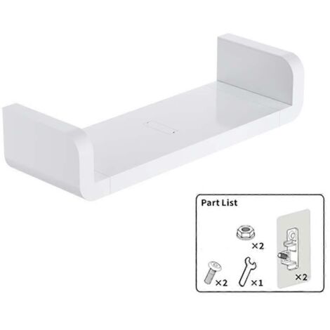 Étagère murale de salle de bain en plastique en forme de U, support flottant à ventouses pour douche (1/5)