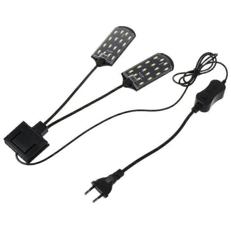 Lampe LED à pince pour aquarium, idéale pour économiser l'énergie grâce à ses deux lampes en une. (1/5)