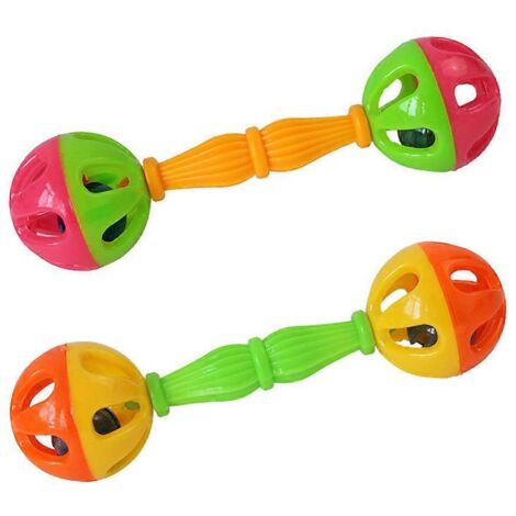 Lot de 2 jouets pour perroquets : balles doubles colorées avec clochette et accessoires pour cage (1/5)
