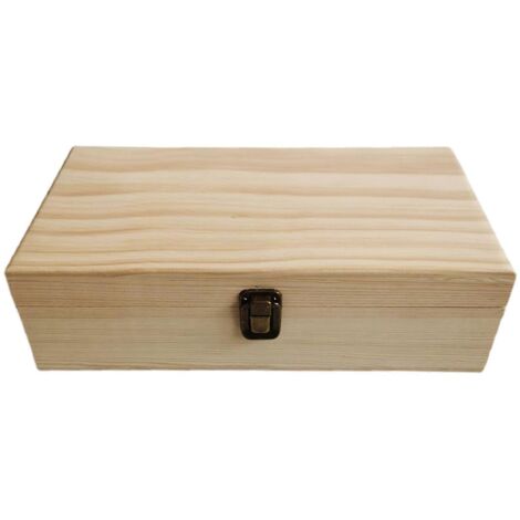 Boîte de rangement en bois massif à 32 compartiments pour huiles essentielles, idéale pour l'aromathérapie, les flacons et la décoration intérieure. (1/5)
