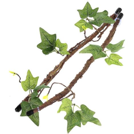 Plante grimpante pour reptiles, feuilles flexibles avec ventouses, décoration pour habitat. (1/5)