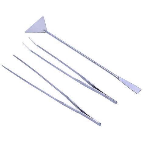 Kit d'outils pour aquarium 3 pièces en acier inoxydable : pince à plantes aquatiques, spatule et pince à épiler. (1/5)