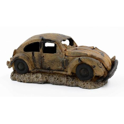 Décorations en résine pour aquarium : poissons, cachettes en forme de grotte dans une voiture cassée pour betta et crevettes (1/5)