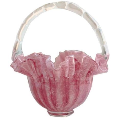 Figurine décorative en forme de panier de fleurs en cristal rose - Cadeau de Saint-Valentin (1/5)