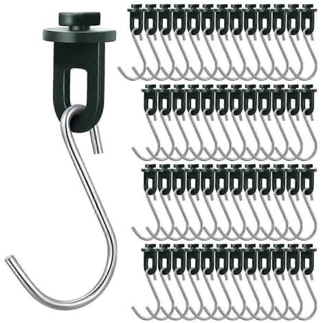 50 pièces en acier inoxydable, crochets en S, clips de fixation pour serre (1/5)