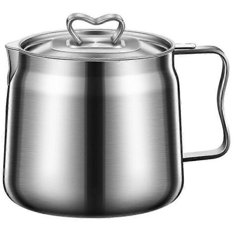 Récipient à graisse, passoire amovible, casserole à sauce, bec verseur en col de cygne pour un versement facile (1/5)