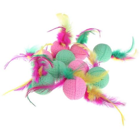 10 jouets interactifs amusants pour chat, balle et plumes pour chaton (1/5)