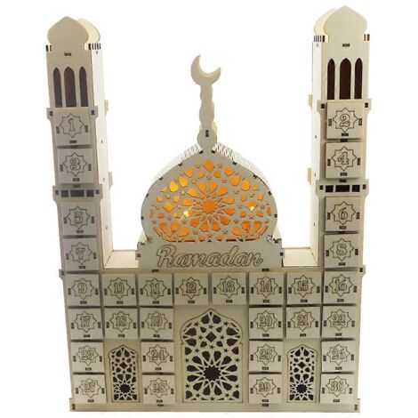Calendrier de compte à rebours du Ramadan à faire soi-même, ornement en bois pour l'Aïd Moubarak, décoration pour tiroir ou fête à la maison (1/5)