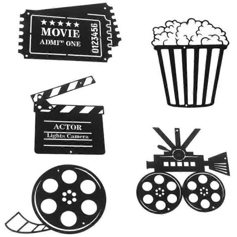 Ensemble de 5 décorations murales décoratives de cinéma, modèle d'ornement. (1/5)