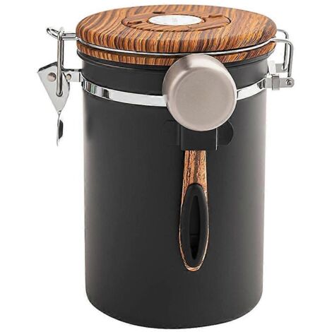 Bocal de conservation alimentaire en acier inoxydable avec cuillère doseuse, boîte à café avec indicateur de date (1/5)