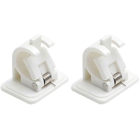 1 paire de supports de tringle à rideaux sans perçage, réglables, à fixation par clip, pour cuisine (1/5)