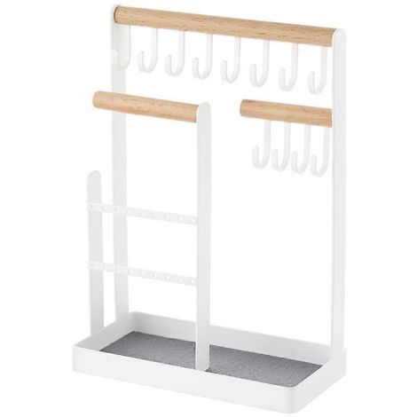 Présentoir à boucles d'oreilles à 5 niveaux, support pour clous d'oreilles, présentoir pour colliers, montres et bagues, étagère pour bijoux et cosmétiques (1/5)