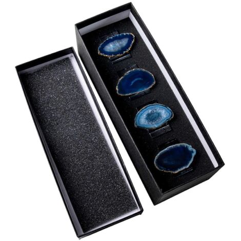Ronds de serviette en cristal d'agate, lot de 4, décoration de table, boucle (1/5)