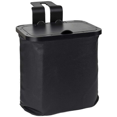 Corbeille à déchets de voiture en cuir imperméable, poubelle portable (1/5)