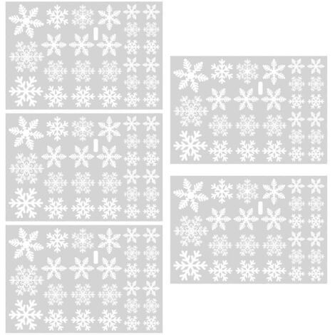 Autocollants flocons de neige blancs en PVC, 27 pièces/feuille, autocollants électrostatiques amovibles pour fêtes de Noël et d'hiver (1/5)