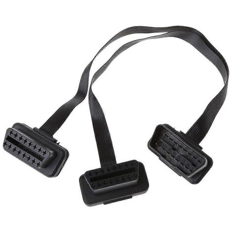 Câble d'extension plat fin en Y avec connecteur OBD2 mâle vers double femelle, 16 broches (1/5)