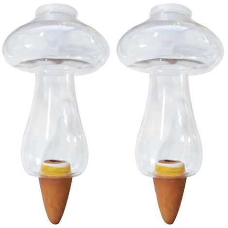 Lot de 2 tuteurs à arrosage automatique en forme de champignon pour plantes d'intérieur (1/5)