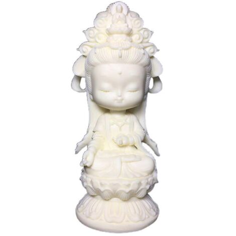 Ornement en porcelaine blanche de Guanyin, céramique, statues de Kuan Yin, ornement bouddhiste (1/5)