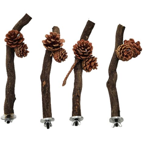 Perchoir en bois naturel, support pour perroquet, jouet en bois pour cage