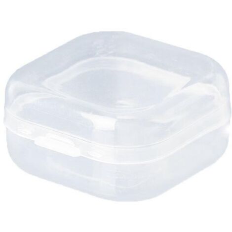 Boîte de rangement carrée transparente, petit conteneur en plastique pour étui (1/5)