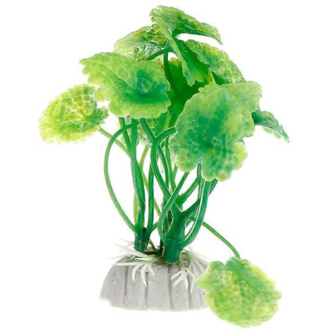 Feuilles artificielles, plantes vertes décoratives, ornement pour aquarium à tortues (1/5)