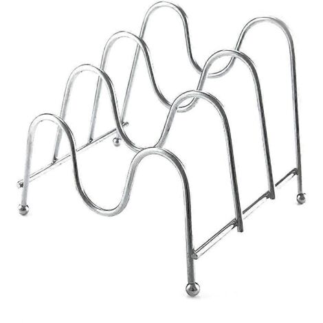 Étagère à couvercles de casseroles en métal à trois niveaux, support pour planches à découper, porte-vaisselle, organisateur de cuisine (1/5)