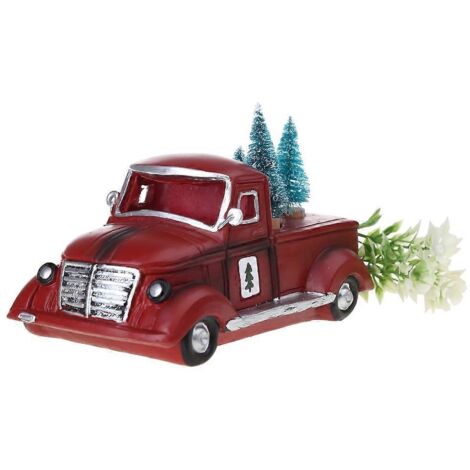 Décoration de table en forme de camion rouge vintage illuminé, style ferme (1/5)