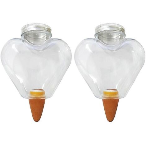 Lot de 2 systèmes d'irrigation goutte à goutte automatiques en forme de cœur pour plantes et fleurs d'intérieur (1/5)