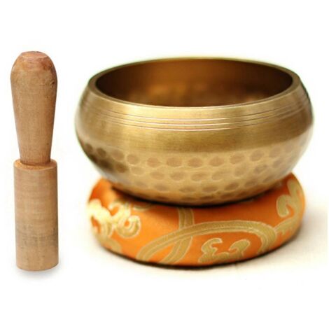 Ensemble de bols bouddhistes tibétains du Népal, comprenant un support, un anneau et un maillet, pour la méditation et la décoration de la maison, de la chambre, du temple et du studio de yoga. (1/5)